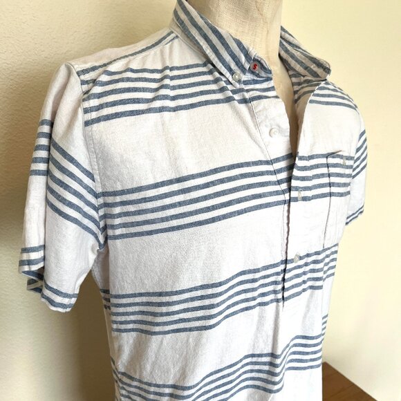 SLVDR - Striped Shirt - Pullover -1/4 Button Up -Short Sleeve - XL Half Placket - Picture 2 of 10